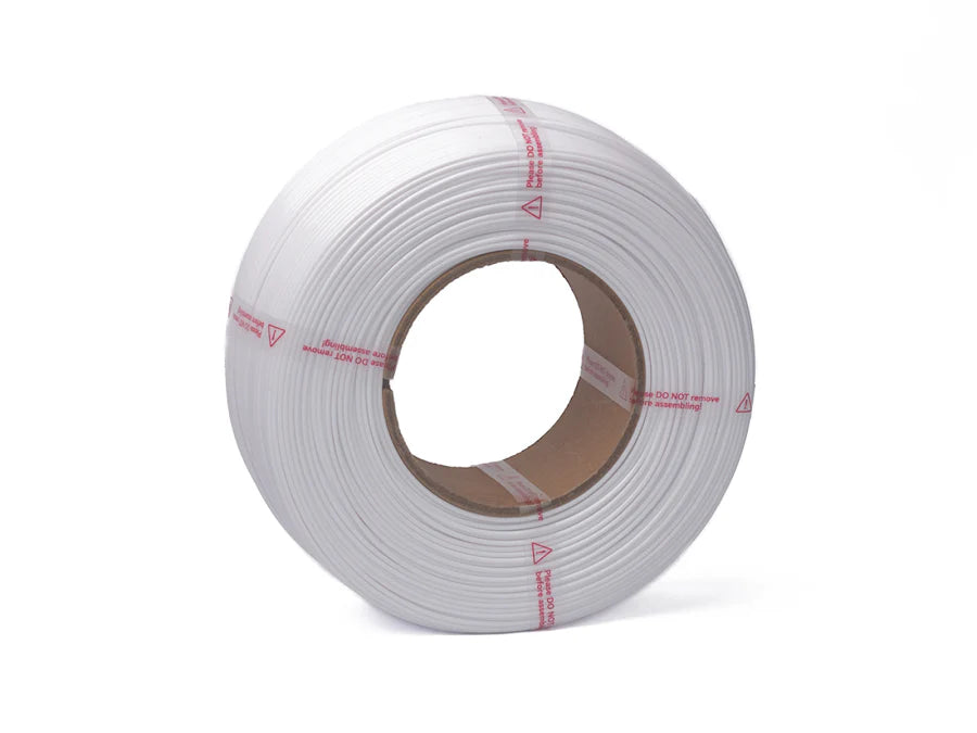 White NEX3D Filapoly High Speed PETG High Flow filament spool for 3D printing, showing the white filament wound on the spool.