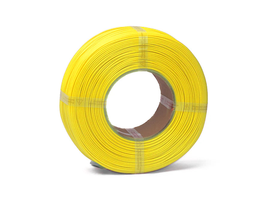 Yellow Filapoly High Speed PLA Basic filament refill by NEX3D, 3D printing filament spool with bright yellow color.
